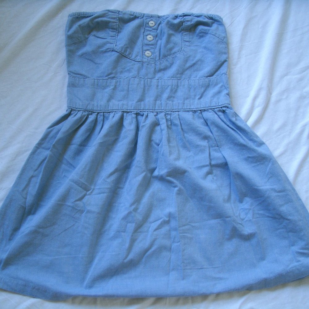 Jack BB Dakota Dress Chambray Strapless Mini Medium